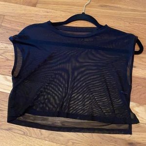 Shein black sheer mesh top size xs